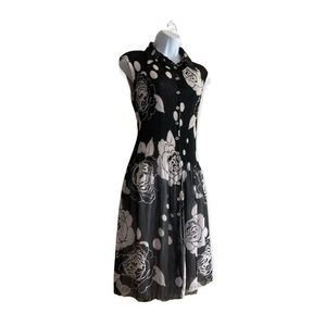 SPRING DRESS MARBLE COLOR WITH COLLAR SIZE MEDIUM